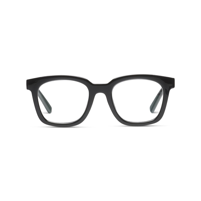 Peepers by PeeperSpecs Women's to The Max Square Blue Light Blocking Reading Glasses, Black, 49 (+ 0)