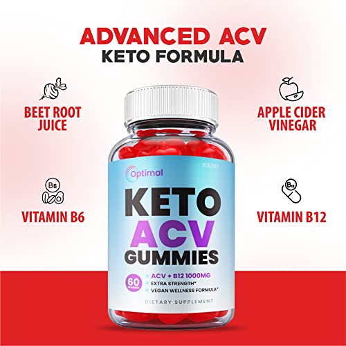 (2 Pack) Optimal Keto ACV Gummies - Official Formula, Vegan - Optimal Keto Gummies, Optimal Keto Gummies Plus ACV Apple Cider Vinegar 1000mg Weight Apple Loss Cider Extra Strength Gummy (120 Gummies)