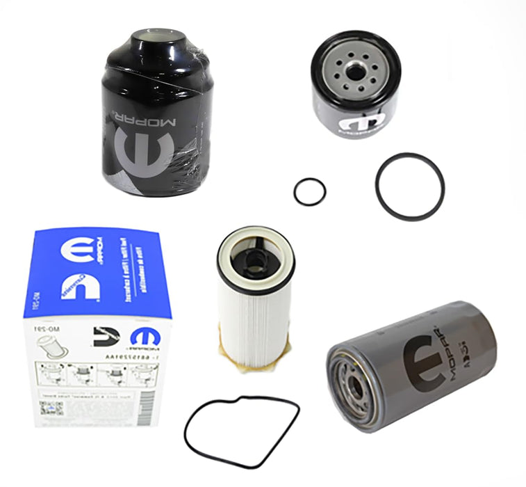 Mopar Genuine OEM Filters Bundle, Dodge Ram 6.7L Cummins Diesel Filter set; Fuel/Water Separator Filter Kit, Fuel Filter & Engine Oil Filter. Fits 2013-2019 Ram 2500 and 3500