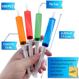 Jello Shot Syringes 100 Pack with Tip Cap for Adults Kids, 10ml Party Liquid Syringe BPA-Free Suringes Shooters for Jello Shots, Halloween, Thanksgiving, Christmas, Bachelorette Parties, Nurses, Graduation Party