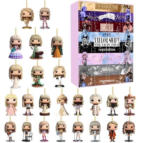 WJDSZBD Kids Advent Calendar 2024 Christmas Vacation Advent Calendar 2024,Music Lover Christmas Countdown Calendar Contains 24 Fans Gifts,Christmas Tree Keychain Hanging Ornaments Decorations