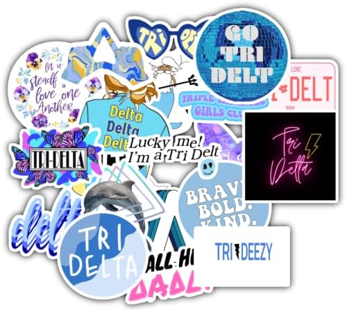 20 Pcs Stickers Packs Delta Decal of Colorful Tri Vinyl Aesthetic Sticker Waterproof for Water Bottle Computer Laptop Luggage Phone Car Skateboard Bumper