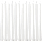 Dripless Taper Candles - Unscented White Candles Bulk - Candle Sticks Long Burning 7.5-8 Hours - for Candlesticks, Dinner Table, Vigil, Advent, Christmas, Thanksgiving, Kwanzaa - 12 Pack,10 Inch Tall