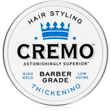 CREMO Premium Barber Grade Hair Styling Thickening Paste, High Hold, Low Shine, 4 Oz