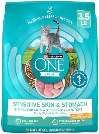 Purina ONE Sensitive Stomach, Sensitive Skin, Natural Dry Cat Food, +Plus Sensitive Skin and Stomach Formula - 3.5 lb. Bag