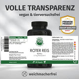 GREEN NATURALS Red Rice | 180 Vegan Capsules | High Dose: 2.7 mg Monakolin K per Capsule | Supply for 6 Months | Made in Germany