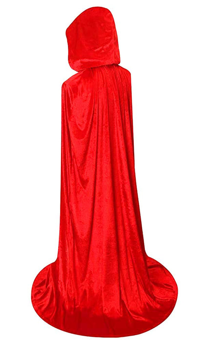 LHJ Unisex Hooded Halloween Christmas Cloak Costumes Party Cape Red