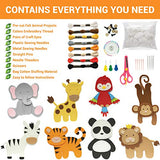 Craftorama Sewing Kit for Kids, Fun and Educational Animal Craft Set for Boys and Girls Age 7-12, Sew Your Own Felt Animals Craft Kit for Beginners, 165 Piece Set