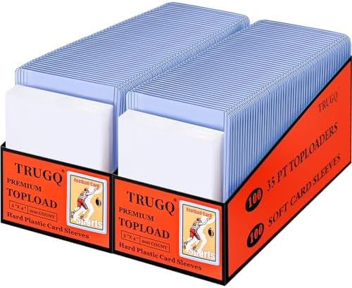 400 Card Sleeves Top Loads for Cards,3"X4"Baseball Card Sleeves Hard Plastic,Premium Toploaders for Trading Game Sports Football Cards(200 Hard Sleeves+200 Soft Sleeves)