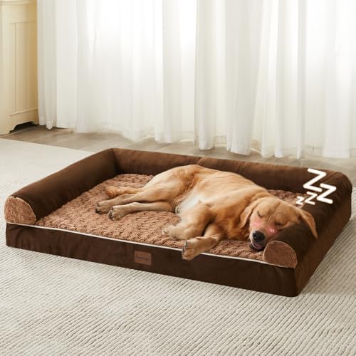 BFPETHOME Dog Beds for Large Dogs, Orthopedic Dog Bed for Medium Large Dogs,Big Waterproof Couch Dog Pet Bed with Removable Washable Cover