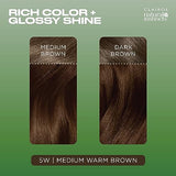 Clairol Natural Instincts Demi-Permanent Hair Dye, 5W Medium Warm Brown Hair Color, Pack of 3