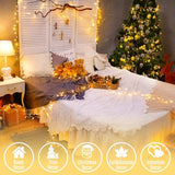 JMEXSUSS 200 LED Christmas String Lights Indoor Outdoor, Connectable Warm White Christmas Lights Clear Wire, 66 Ft Twinkle Fairy String Lights Plug in for Bedroom Wedding Christmas Tree Decorations