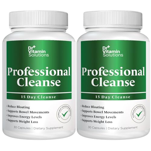 Dr Vitamin Professional Detox Cleanse for Weight Loss and Belly Fat, 15 Day Colon Cleanse, Body Detox, Gut Health, Bloating Relief and Weight Loss Women, 2-Pack (60 Capsules)