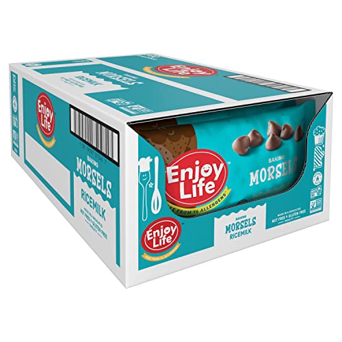 Enjoy Life Ricemilk Baking Morsels Milk Chocolate Flavor, Gluten Free, School Safe, Non GMO, Dairy Free, Soy Free, Vegan, Nut Free Chocolate, 12 Bags (9 oz) Bulk Chocolate