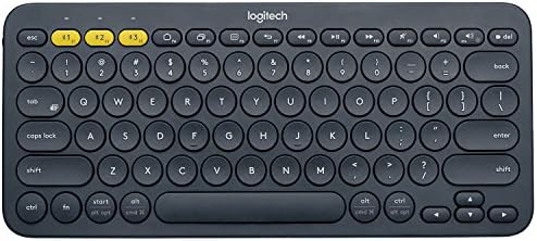 Logitech K380 79-Key Compact Multi-Device Wireless Bluetooth v3 Keyboard - Gray (Renewed)