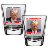 Patriots Cave - Trump Mugshot Shot Glass | Trump Lovers Gift | Gift for Him - Set of 2 (2 oz)