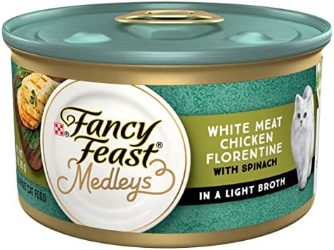 Purina Fancy Feast Gravy Wet Cat Food, Medleys White Meat Chicken Florentine With Garden Greens - (Pack of 24) 3 oz. Cans