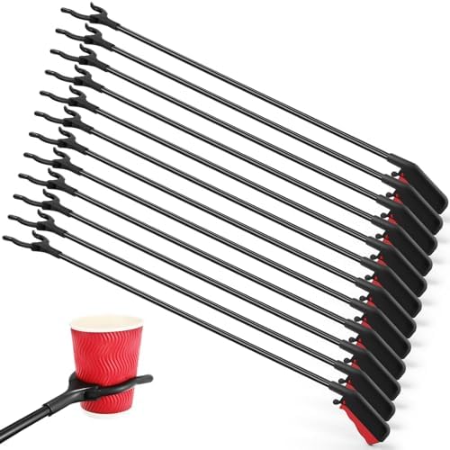 Norme 12 Pcs Grabber Reacher Tool Bulk, 31.5" Long Handle Trash Picker for Elderly, Lightweight Handy Aid Nonslip Claw Grabber for Arm Extension 360 Rotating Pickup Stick (12 Pcs)