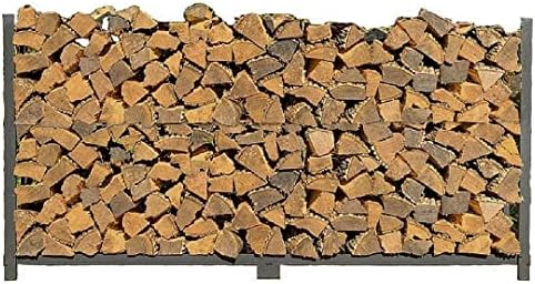 Woodhaven 8 Foot 1/2 Cord Firewood Log Rack With No Cover - Made In USA - Outdoor Use Lifetime Structural Warranty - Black Texture Powder Coat Finish - Made With Heavy Duty Steel (No Cover)