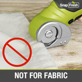 SnapFresh Cordless Electric Cutter (7.87x3.15in, 0.87lb), Stainless Steel Rotary Blade, Versatile Packaging & Carpet Cutter, Self-Sharpening, Safety Start, Replacement Blade Included