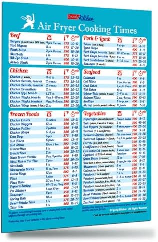 Ninja Air Fryer Cooking Times All-in-One Magnet Compatible with Most Ninja Foodi Models Accurate Guide Big Text Easy to Read Cheat Sheet 8”x11” Oilproof Chart Cookbook Recipe Kitchen Accessories Gift