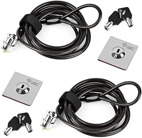 I3C Laptop Cable Lock Hardware Security Cable Lock Anti Theft, Anchor Plate & 2 Keys for Notebooks Smart Phone Tablet MacBook Electronic Products (2 Pack)