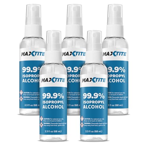 99.9% Isopropyl Alcohol - 2.3 fl oz Spray, 5 Pack - Made in The USA
