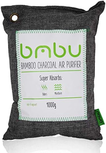 1000g Large Bamboo Charcoal Air Purifier Bag - Car Deodorizer/Freshener - Remove Odor & Control Moisture in RV, Camper, SUV, Truck, Closet, Mobile Home, Storage - Non-Fragrant 1kg