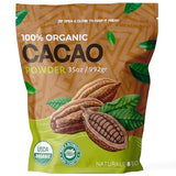 NaturaleBio Organic Cacao Powder 35oz, Cocoa Powder Unsweetened, Natural and Pure - Produced from Raw Cacao Beans. Source of Magnesium, Manganese and Phosphorus