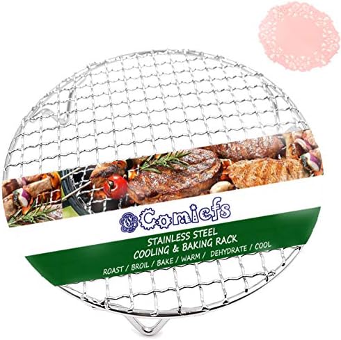 Comicfs Canning Rack 6.5'' Round 304 Stainless Steel Baking and Cooling Steaming Rack with Legs Heavy Duty Barbecue Rack for Grill/Instant Pot/Pressure Cooker/Oven (16.5cm/6.5")