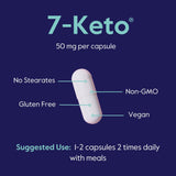 BESTVITE 7-Keto 50 mg DHEA (120 Vegetarian Capsules) - No Stearates