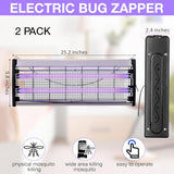 2 Pack Electric Bug Zapper, Indoor and Outdoor Mosquito Killer with Removable Tray 40w Powerful UV Light Pest Traps Insect Fly Pest Killer Easy to Clean for Bedroom Balcony Garage Patio Office