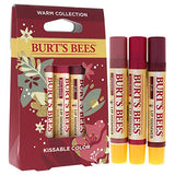 Burts Bees Kissable Color Warm Collection Unisex Lip Shimmer Peony, Rhubarb, Fig 3 oz