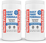 Yerba Prima Daily Fiber Formula - 20 oz Powder (Pack of 2) - Unflavored, Concentrated Blend of Soluble/Insoluble, Psyllium Seed Husks, Acacia Gum, Apple Fiber Supplement - Regularity Colon Cleanser