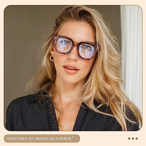 Madison Avenue Women Blue Light Glasses,Oversize, Anti Eyestrain UV
