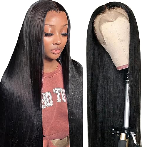 CUTE BEIN 250 Density 32 Inch HD Lace Front Wigs Human Hair,100% Human Hair, 13x6 Lace Front Wigs Human Hair, Straight Human Hair Wigs for Black Women Natural Hairline with Baby Hair