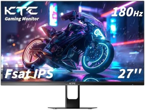 KTC Gaming Monitor 27 inch 180hz 1ms | Fast IPS Screen 1080p Monitor|2 x HDMI 2.0 &1 x Display Port 1.4 | Support Freesync and Wall Mount | 108% sRGB with HDR 10