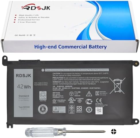 WDX0R Laptop Battery for Dell Inspiron 15 5565 5567 5568 5570 5578 7560 7570 7579 7569/13 5368 5378 5379 7368 7378 14-7460/17-5770 7569 7579 Series 3CRH3 T2JX4 FC92N CYMGM WDXOR Y3F7Y C4HCW 11.4V 42Wh