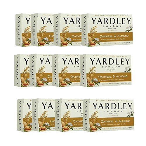 Yardley London Oatmeal and Almond Naturally Moisturizing Bath Bar, 4.25 oz. (Pack of 12)