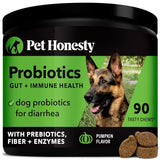 Pet Honesty Probiotics for Dogs, Dog Probiotics for Diarrhea & Bowel Support, Digestive Enzymes Promotes Gut Health, Immunity Health & Itch Relief, Prebiotics and Probiotics (Pumpkin 90 ct)