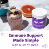 Immune Support Supplement - Immunity Defense Powder Wellness Booster - Vegan Superfood - Elderberry, Turmeric, Vitamin C Powder and B12 Supplement, Non-GMO and Sugar Free (Berry)