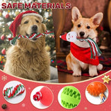 Dog Advent Calendar 2023, Christmas Dog Toys with Chew Ropes Squeaky Balls Teething Toys Dog Bow Tie Collars Bandana, 24 Set Christmas Countdown Calendar Gift for Dog Puppy