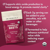 Dr. Mercola, Organic Fermented Beet Powder, 5.29 oz (150 g), 30 Servings, Non GMO, Soy Free, Gluten Free, USDA Organic