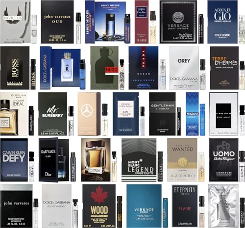 High End Random Selection Designer Fragrance Cologne Sampler Set for Men - (Pack of 10 Sample Vials)