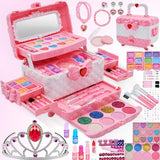 Aimidola Kids Makeup Kit for Girl - 63 PCS Washable Non Toxic Kid Make Up Toys, Children Princess Toddlers Little Girls Play Makeup Set, Christmas Birthday Gifts Toy for 4 5 6 7 8 9 10 Year Old Girls