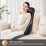 Snailax Shiatsu Back Massager with Heat -Deep Kneading Massage Chair Pad with Adjustable Intensity, Shiatsu Chair Massager to Relax Full Body Muscle