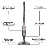 BLACK+DECKER Powerseries Cordless Stick Vacuum Cleaner & Hand Vac, 2-in-1, Titanium Gray (HSVB420J)