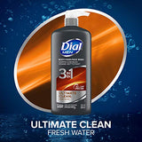 Dial Men 3in1 Body, Hair and Face Wash, Ultimate Clean, 69 fl oz (3-23 fl oz Bottles)