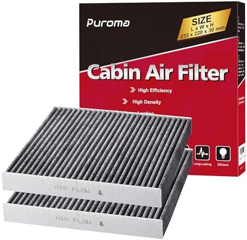 Puroma Cabin Air Filter with Activated Carbon, Replacement for CP134, CF10134, Honda & Acura, Civic, CR-V, Odyssey, CSX, ILX, MDX, RDX, AT134 (2 pc)