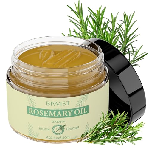 Rosemary Oil for Hair Growth,Organic Rosemary Hair Oil for Thin Hair Eyebrows Beard,100% Natural Rosemary Ointment With Batana for Skin Care Body Massage,Men And Women（4.23 Floz/120g）